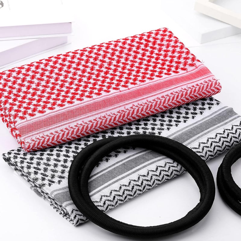 Funtery 2 قطعة شماغ عربي كوفية رأس للرجال مع عقال حبل زي عربي ملحقات زي هالوين - Image 5